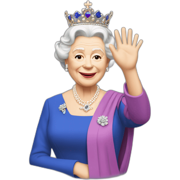 Queen Elizabeth II waving emoji