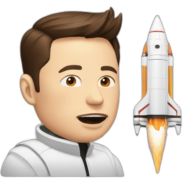 Elon Musk eat rocket emoji