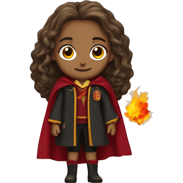 Hermione granger, figure with cape gryffindor emoji