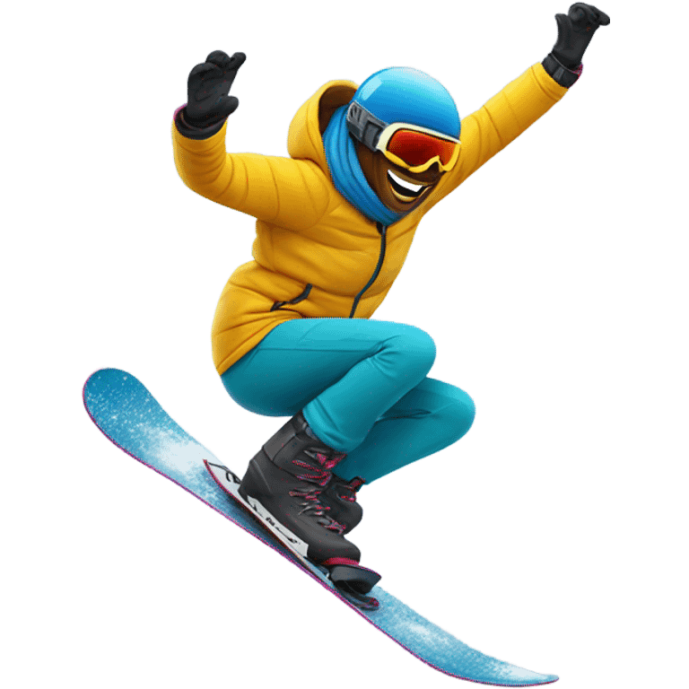 Snowboarder silly emoji