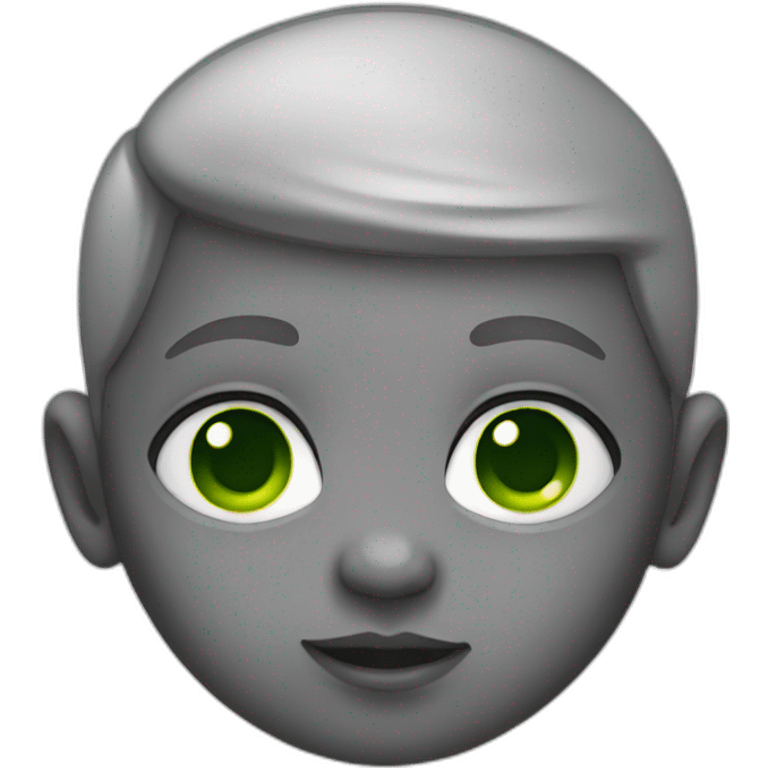 WhatsApp Baby emoji with grey skin and green pupils emoji