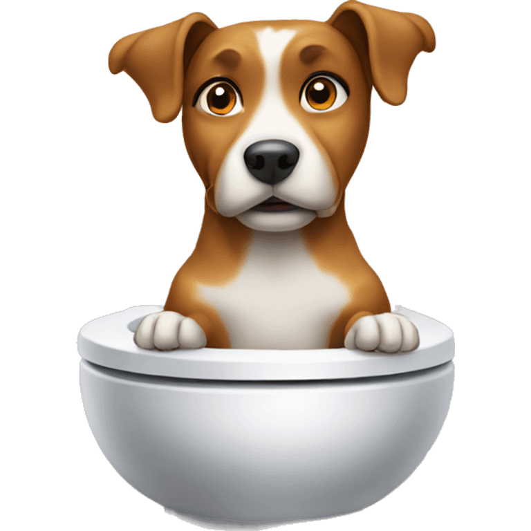 dog sitting on the toilet  emoji