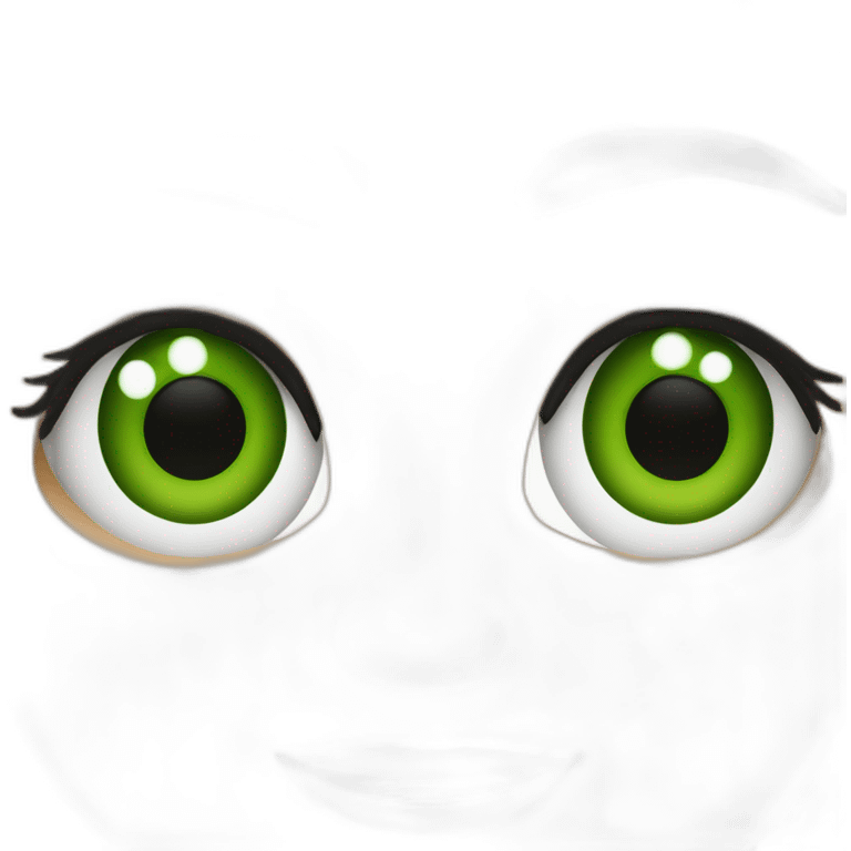 Optometra de ojos verdes y cabello negro largo emoji