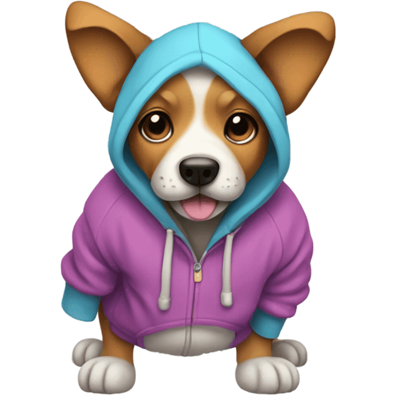 Dog wearing hoodie emoji