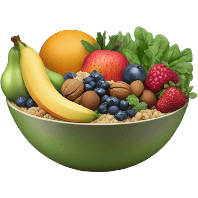 realistic bowl of healthy food emoji