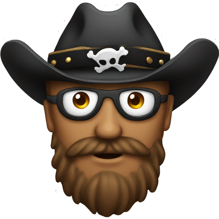 Cowboy Emoji with a pirate eye patch emoji