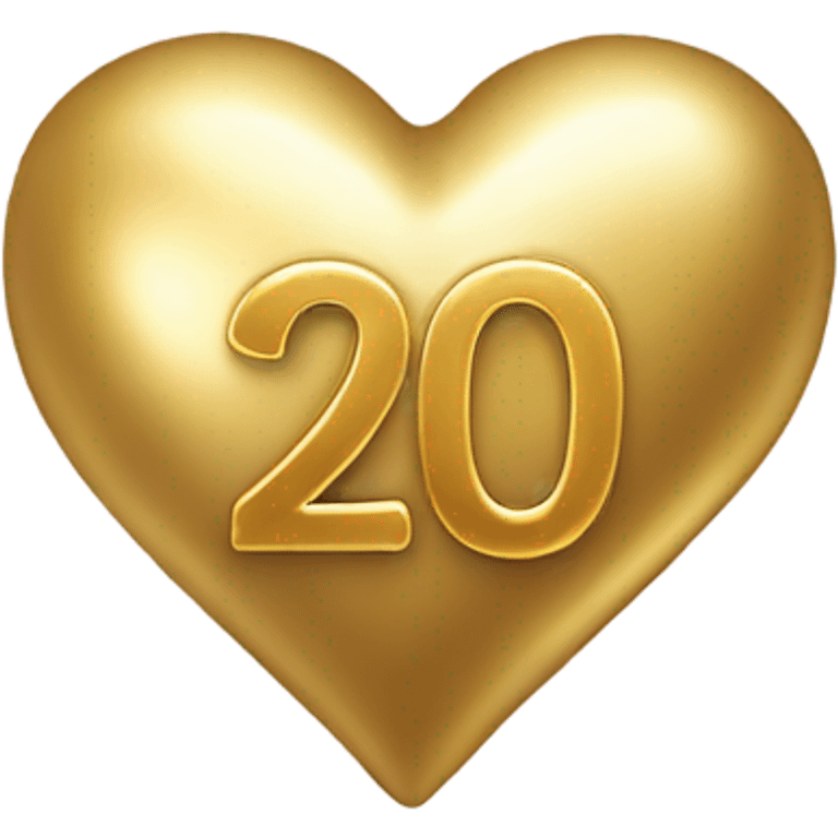 A gold heart with the number 20 in it  emoji