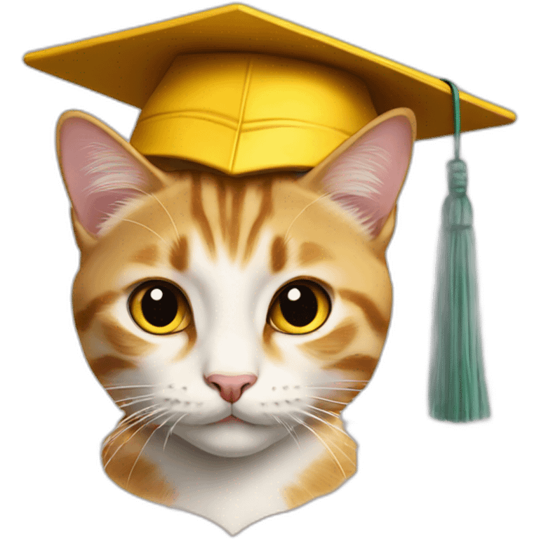 a kitty in a yellow graduation cap emoji