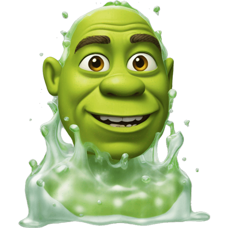 Shrek covered in clear liquid emoji