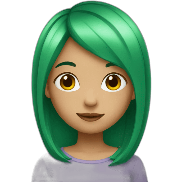 Girl with green hair emoji