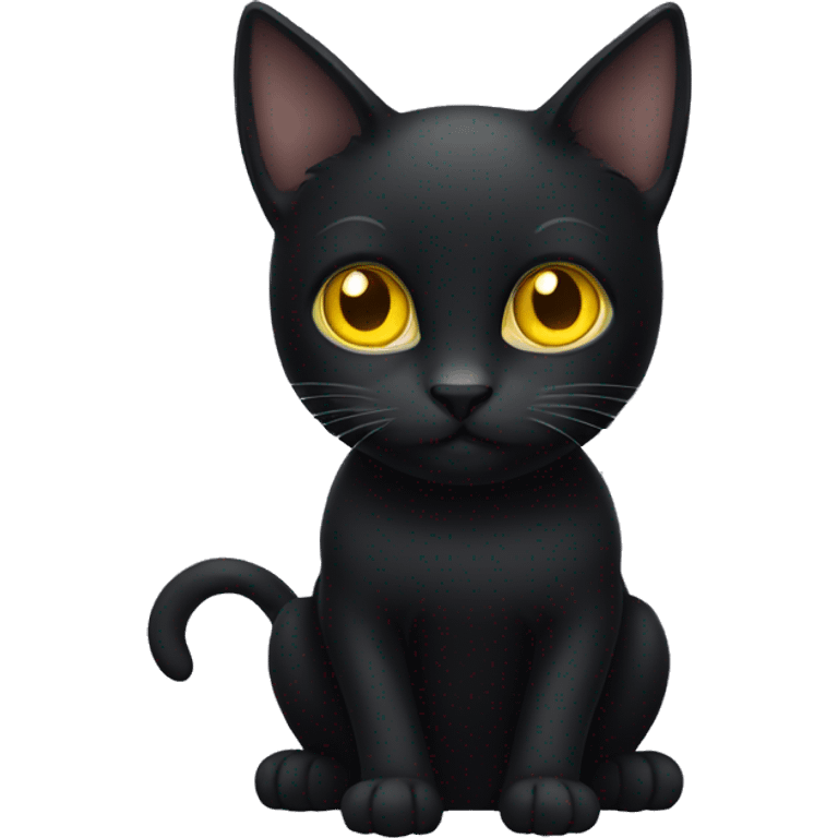 Black cat with yellow eyes emoji