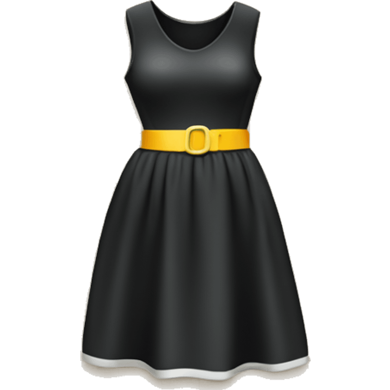 a simple black dress icon with a ruler or measuring tape wrapped around it, symbolizing clothing measurements. emoji