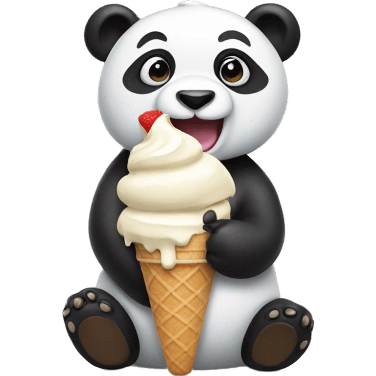 Panda eating ice cream emoji