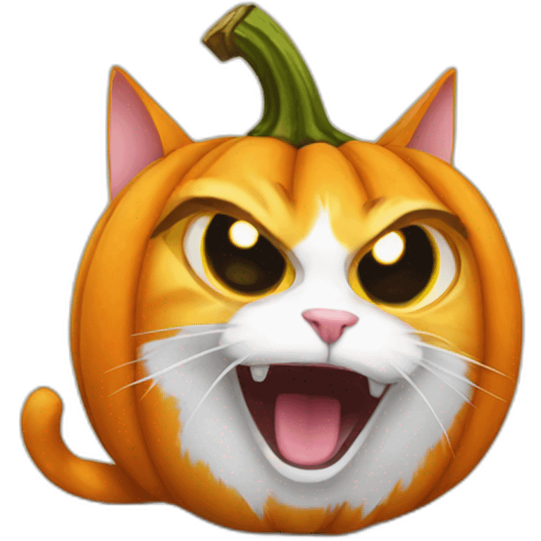 pumpkin cat shocked emoji