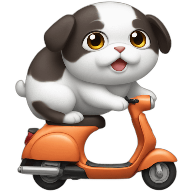 Mogly on scooter emoji