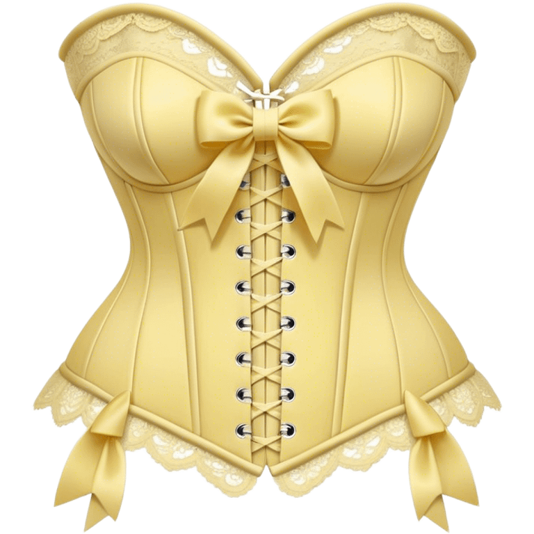 pastel yellow lace corset with bows emoji