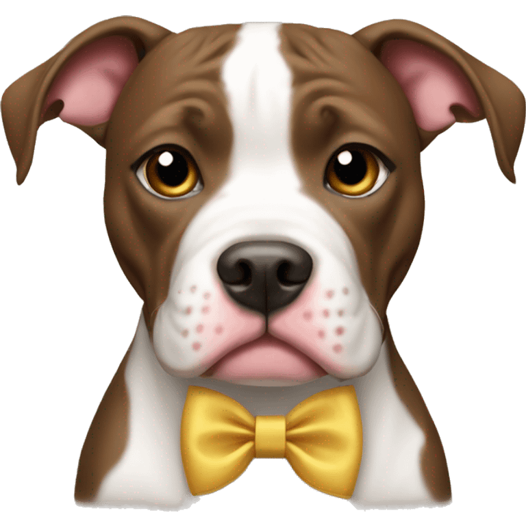 Pit bull wearing a bow  emoji