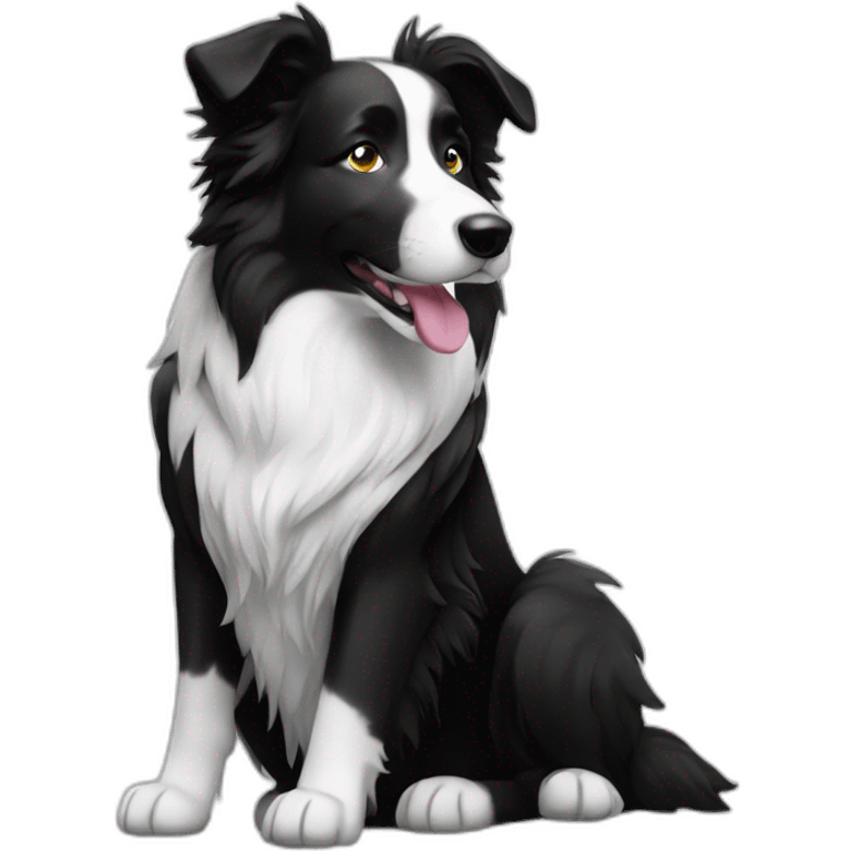 Border Collie black and white princess emoji