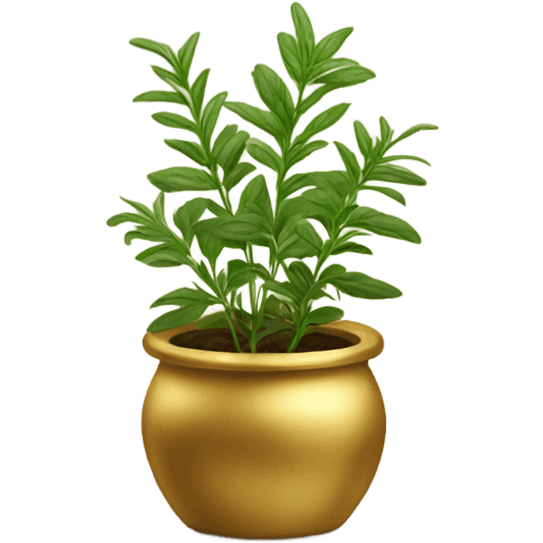 Herb in gold pot emoji