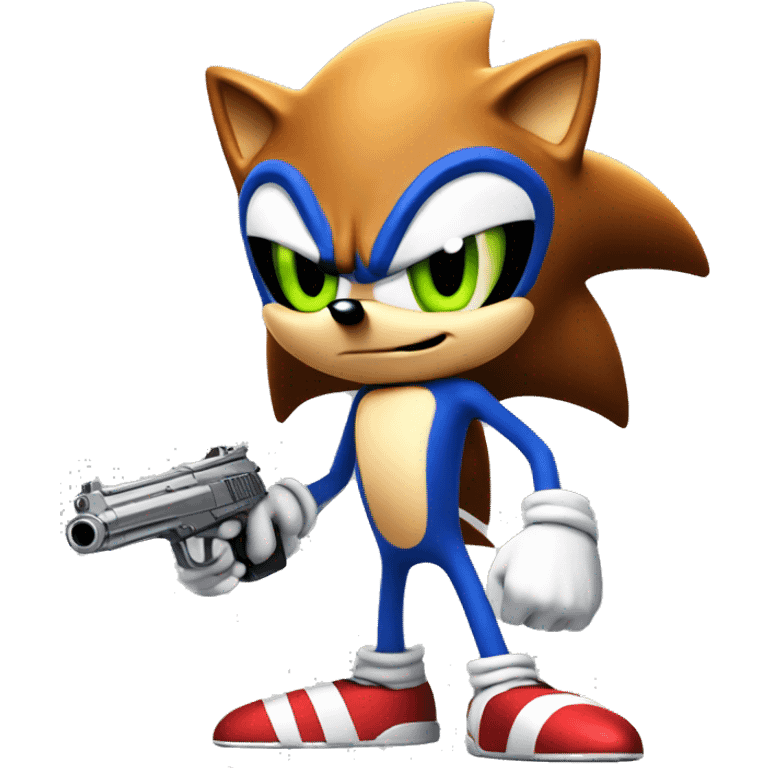 sonic the hedgehog with gun emoji