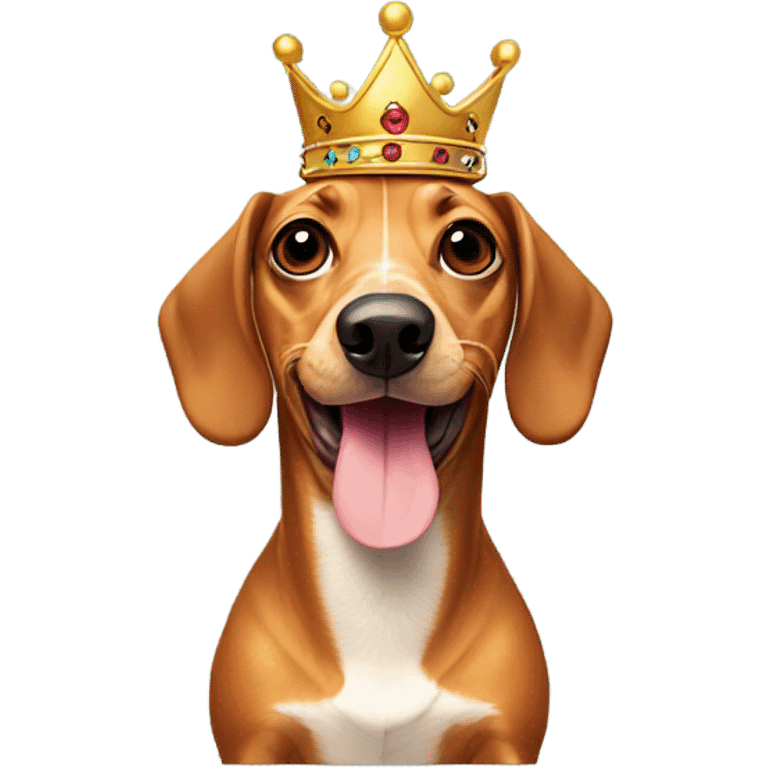 Weiner dog with crown  emoji