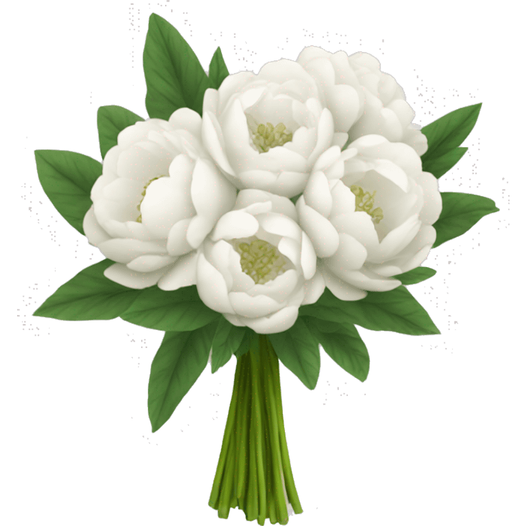 White peonys bouquet emoji