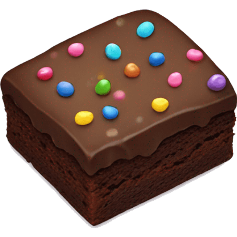 Brownie with rainbow sprinkles emoji