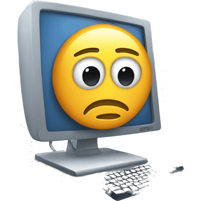 Computer tired emoji