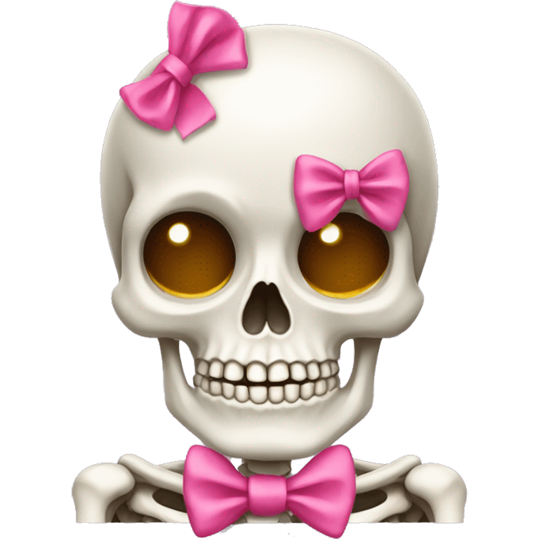 Skeleton with pink bow on head emoji