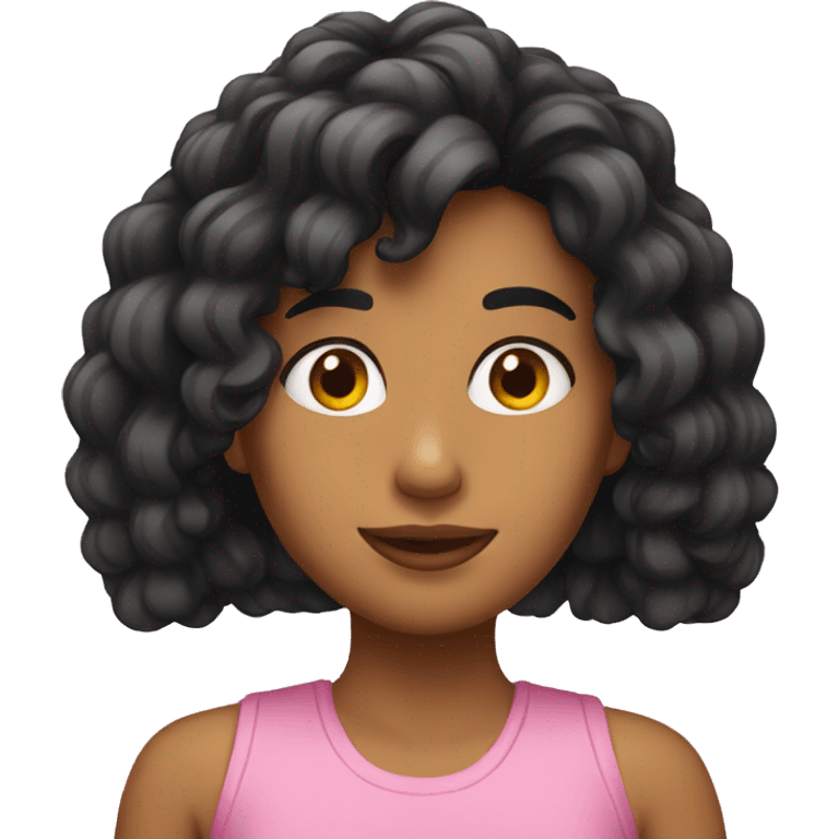 Chica con pelo negro emoji