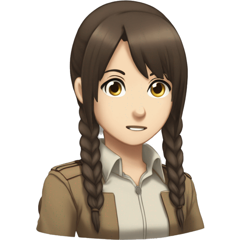 Sasha Braus brown hair hair in a ponytail anime attack on titan emoji