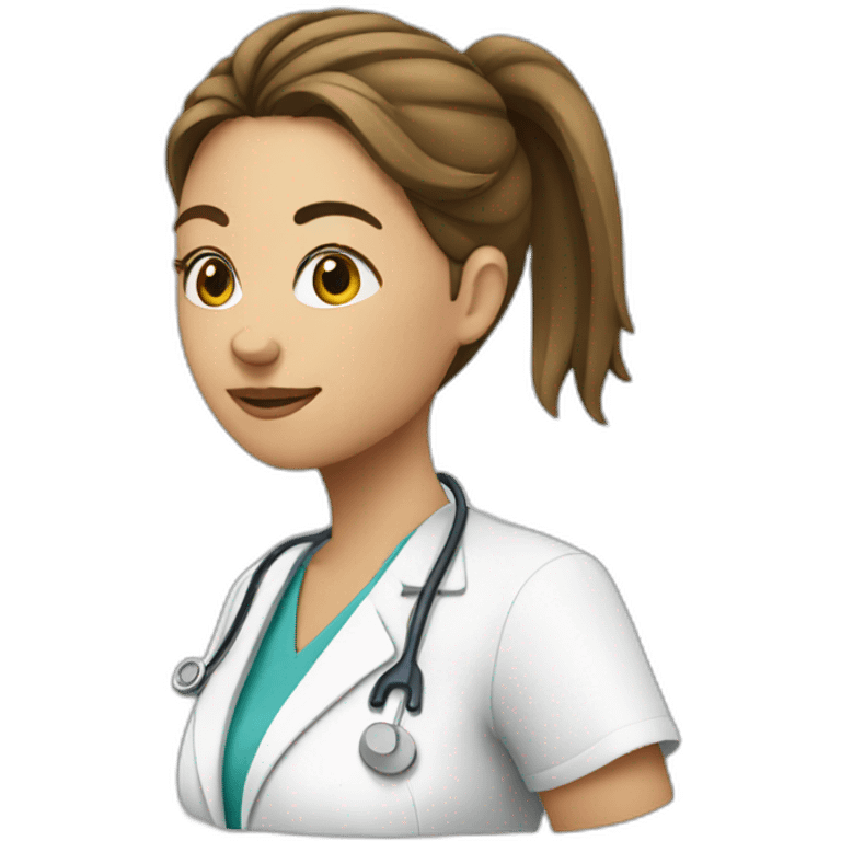 Woman-nurse-ponytail emoji