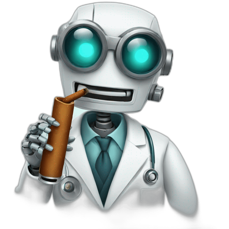 robot doctor smoking a cigar emoji