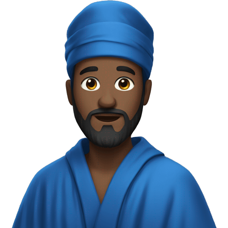 Black bearded man in blue robe  emoji