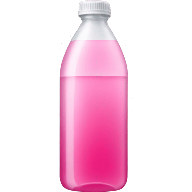 plastic bottle with crystaline pink liquid emoji