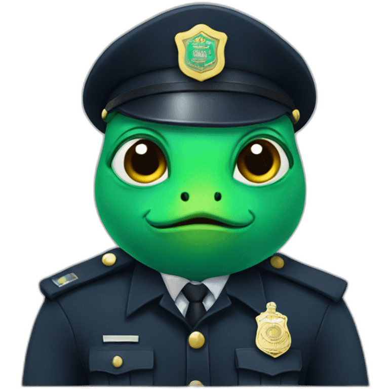 green fish in police uniform emoji