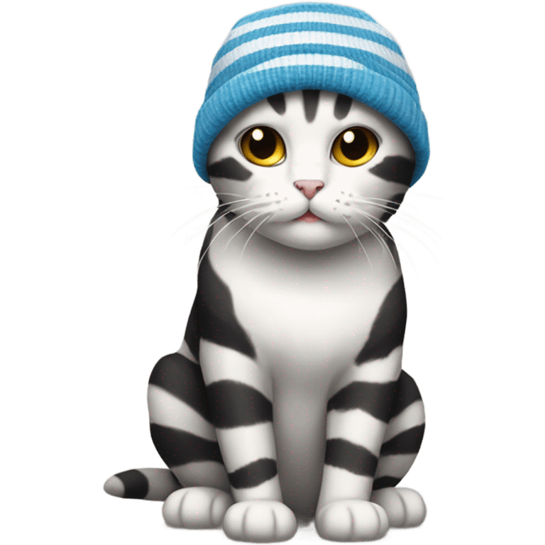 Great and Blech stripe Cat wearing beanie emoji