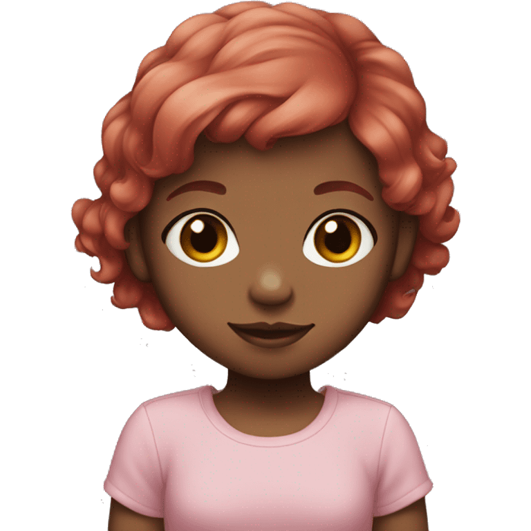 Black, baby, red-haired, short-haired girl emoji