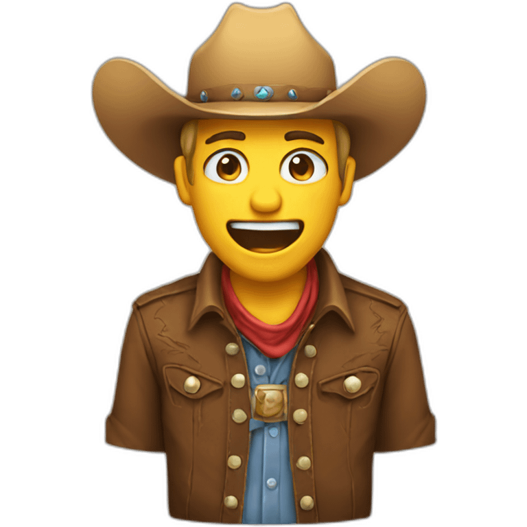 crying laughing cowboy emoji