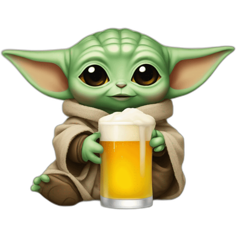 baby yoda drink beer emoji