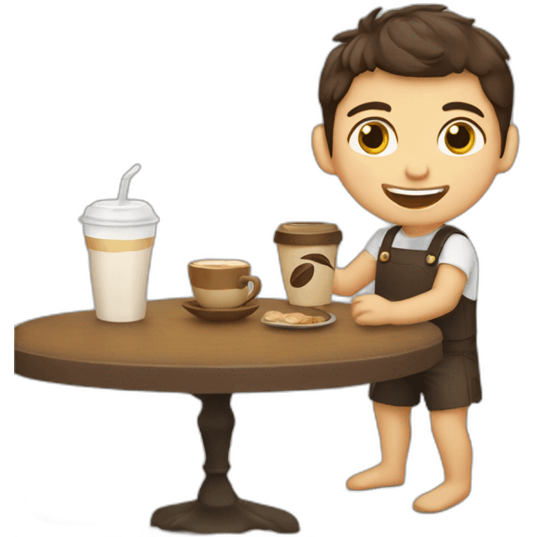 niño y cabra café emoji