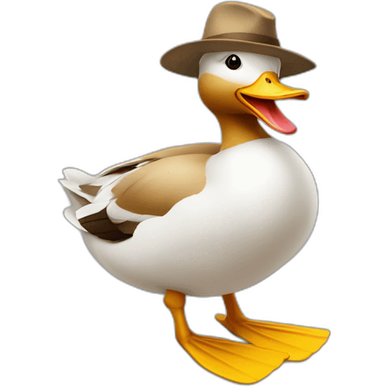 Canard avec un chapeau emoji