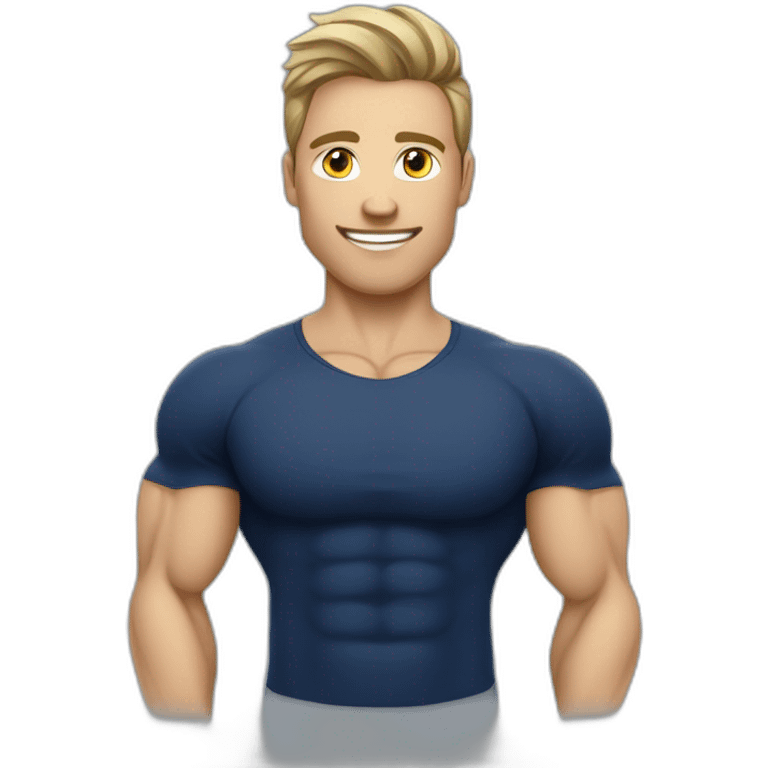 Fitnesstrainer von der Firma „DKKA“ mit dunkelblauem shirt emoji