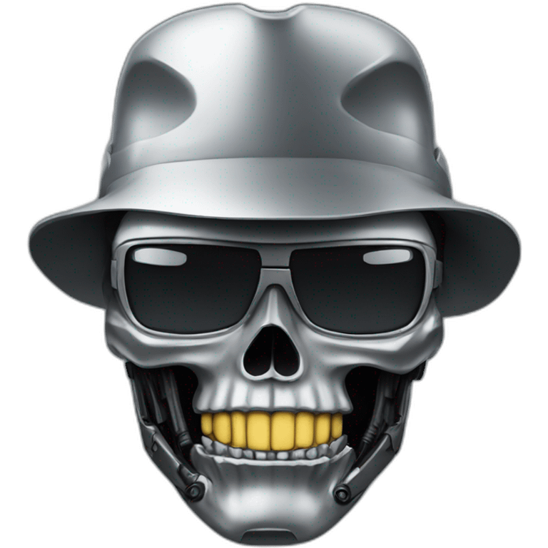 terminator wearing a silly hat emoji