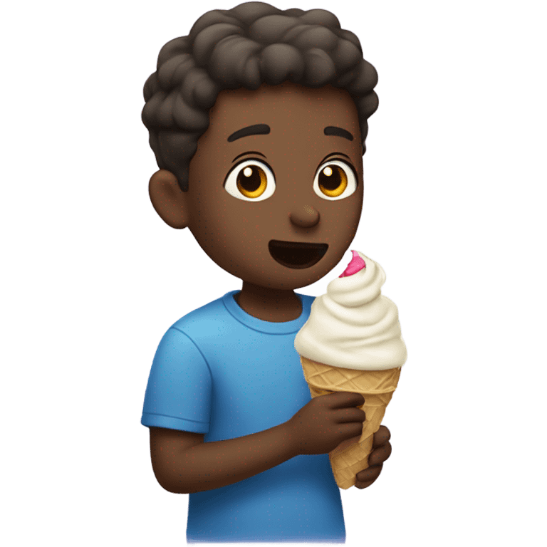 Boy eating ice cream  emoji