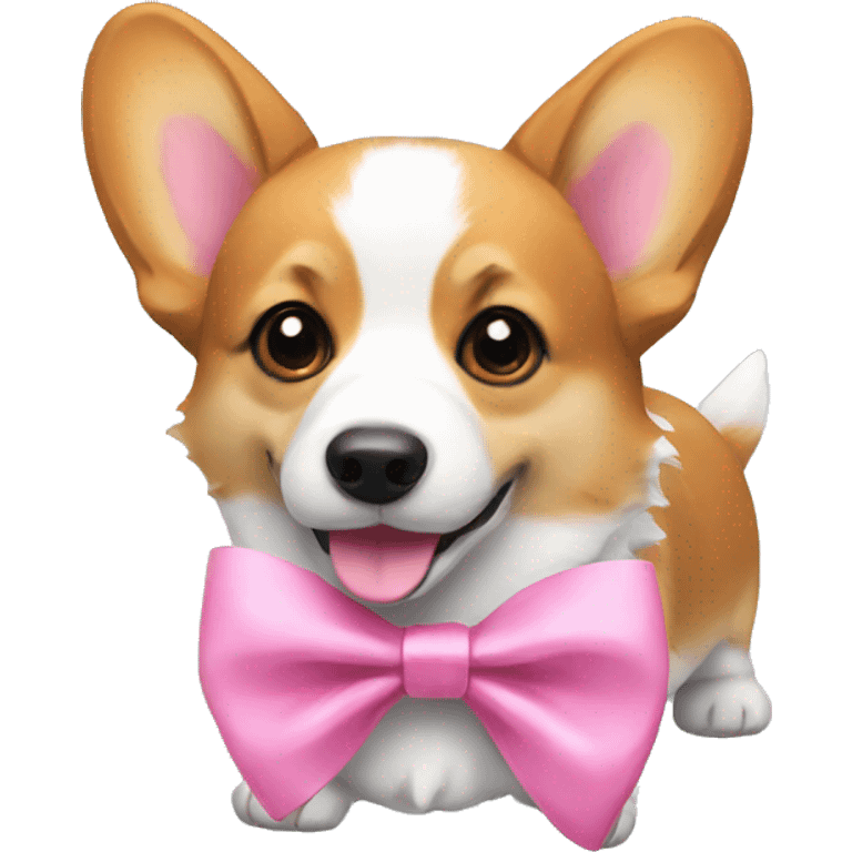 Corgi with pink bow emoji