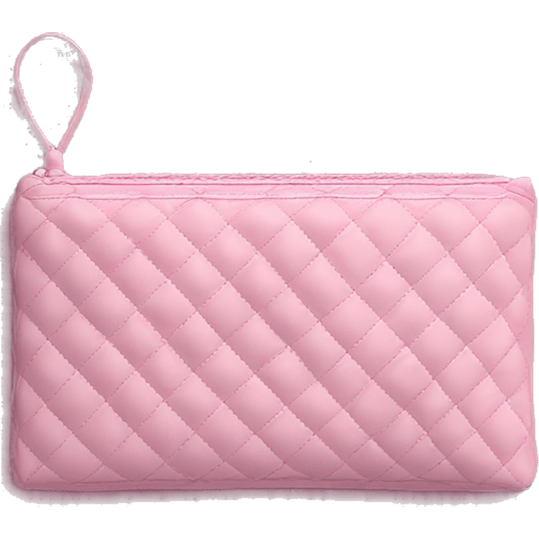 pink quilted rectangular pouch with zipper emoji