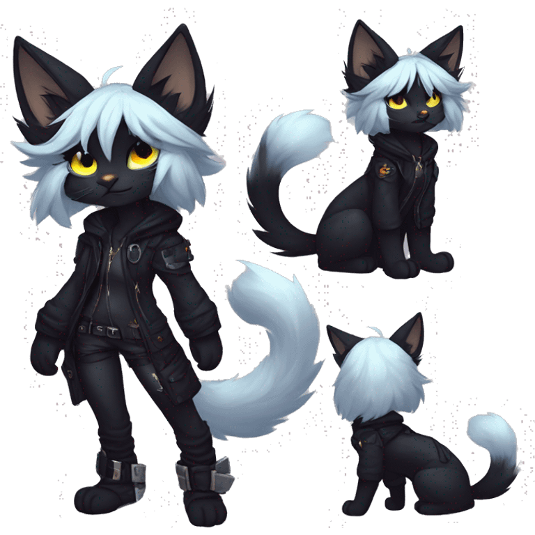 Edgy sharp anthro tomboy black cat furry by Falvie, LiLaiRa, griffsnuff, AngieWolf emoji