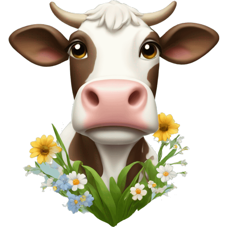 Cow with flowers emoji