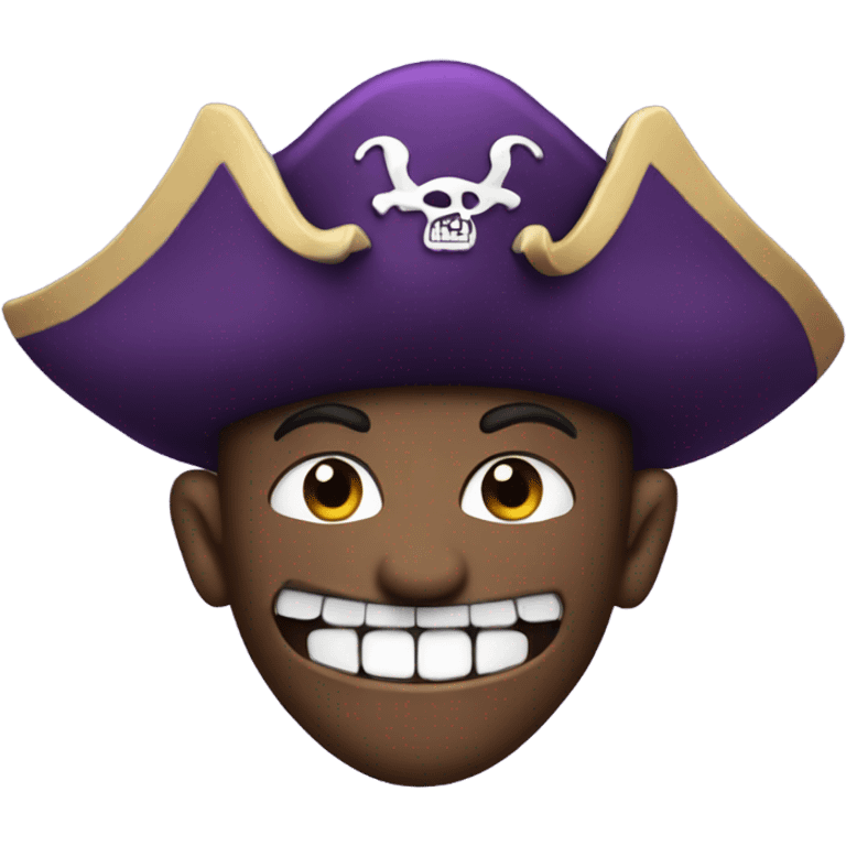 Purple pirate with buck teeth emoji